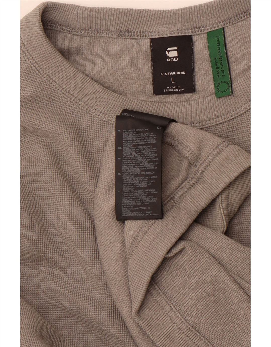 G-STAR Top da uomo a maniche lunghe in cotone grigio grande