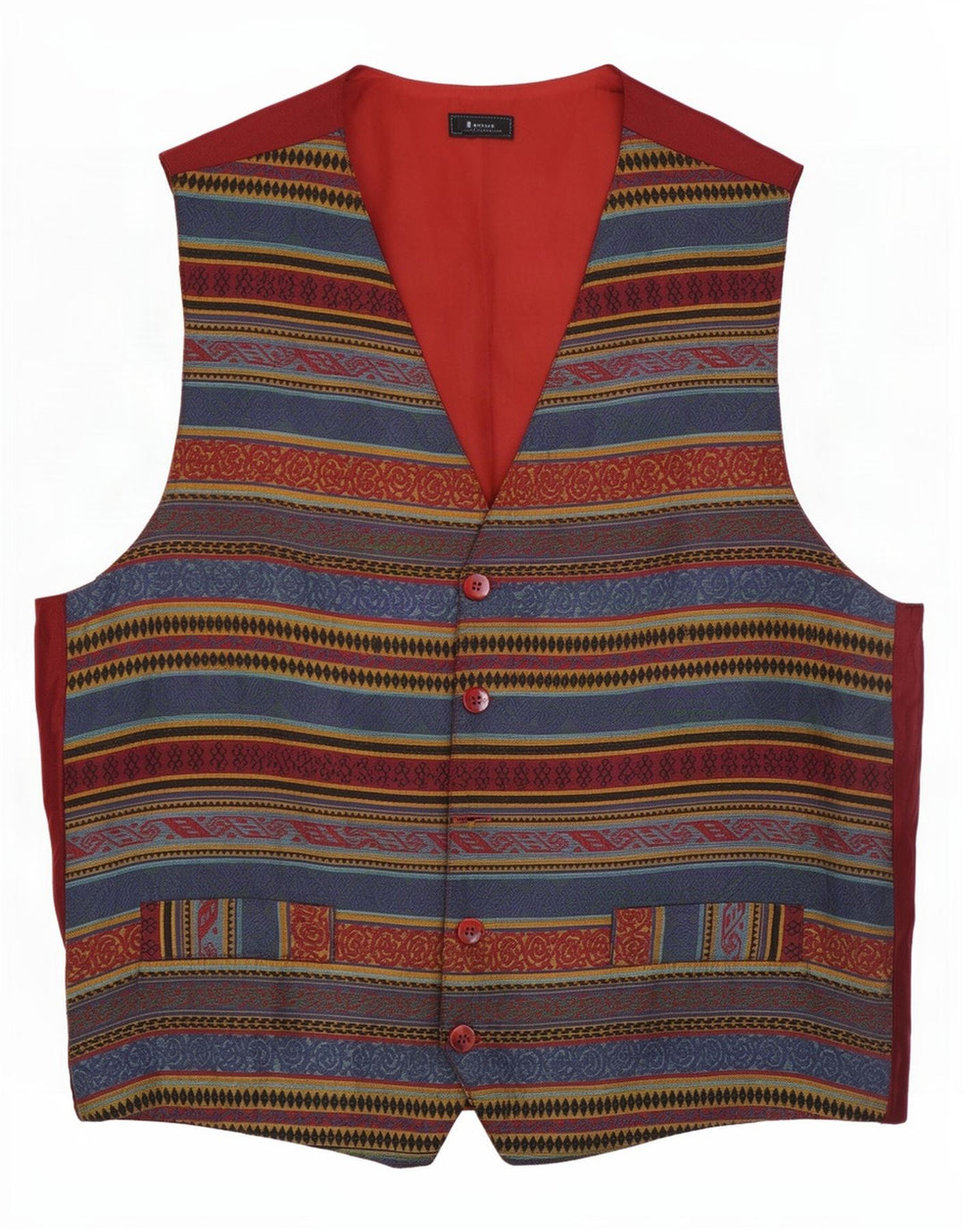 Gilet vintage da uomo Fair Isle medio multicolore