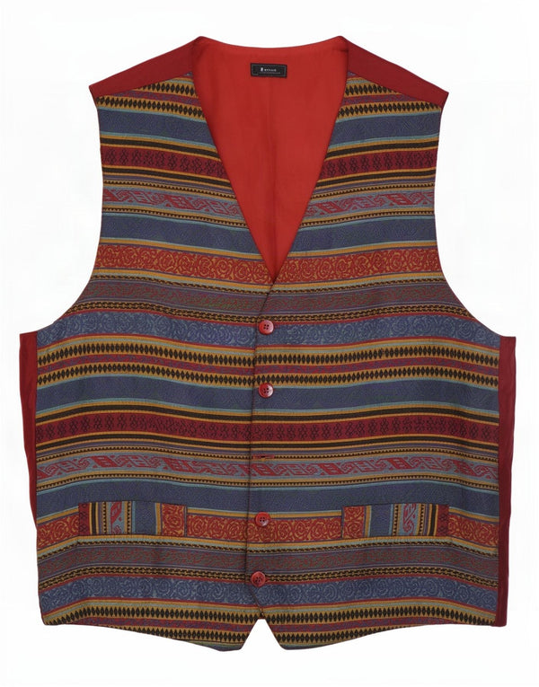 Gilet vintage da uomo Fair Isle medio multicolore