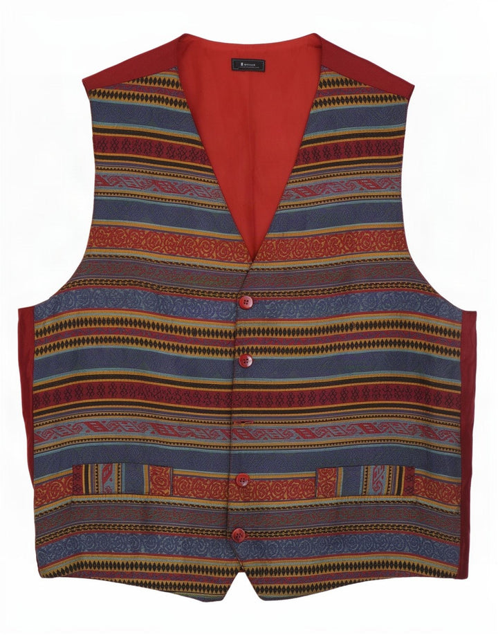 Gilet vintage da uomo Fair Isle medio multicolore