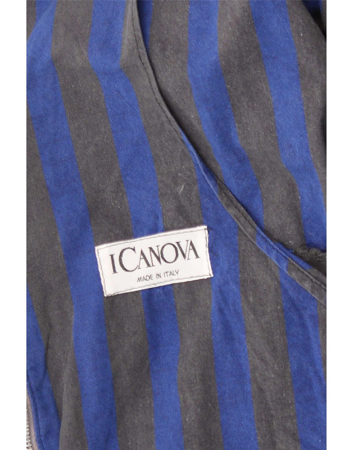 Giubbotto bomber vintage da donna UK 18 XL a righe blu