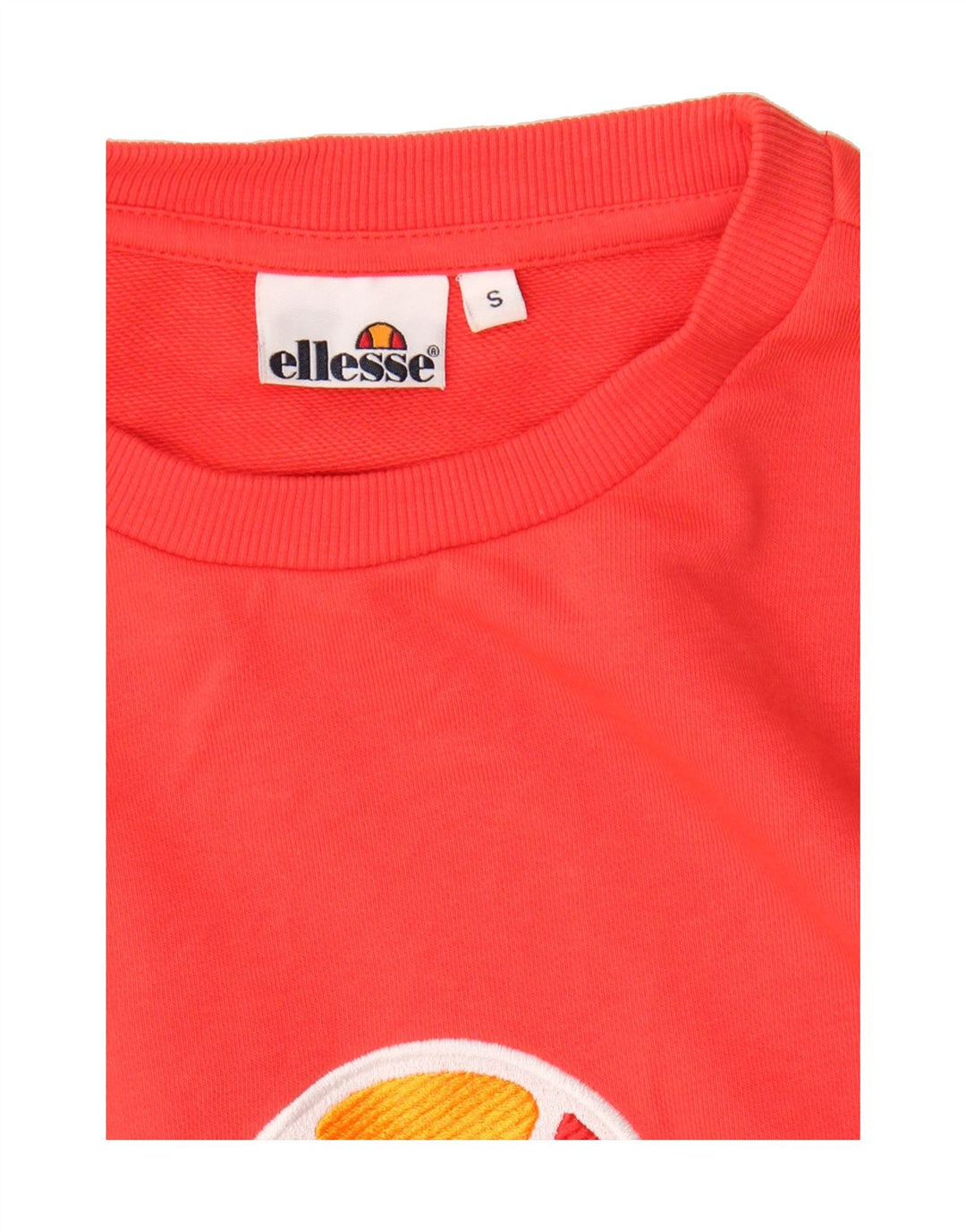 ELLESSE Womens Graphic Sweatshirt Jumper UK 10 Small Red Cotton Vintage Ellesse and Second-Hand Ellesse from Messina Hembry 