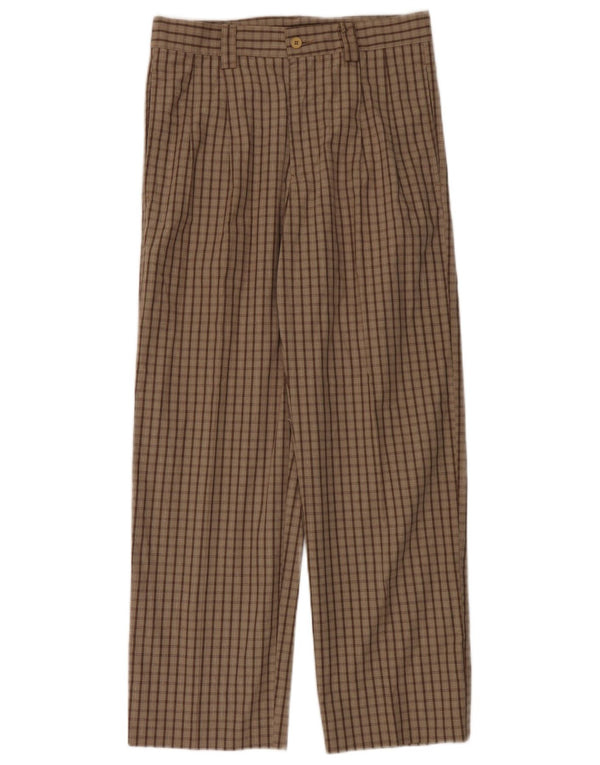 Pantaloni chino da uomo Carrera IT 46 piccoli W30 L28 cotone a quadri marrone