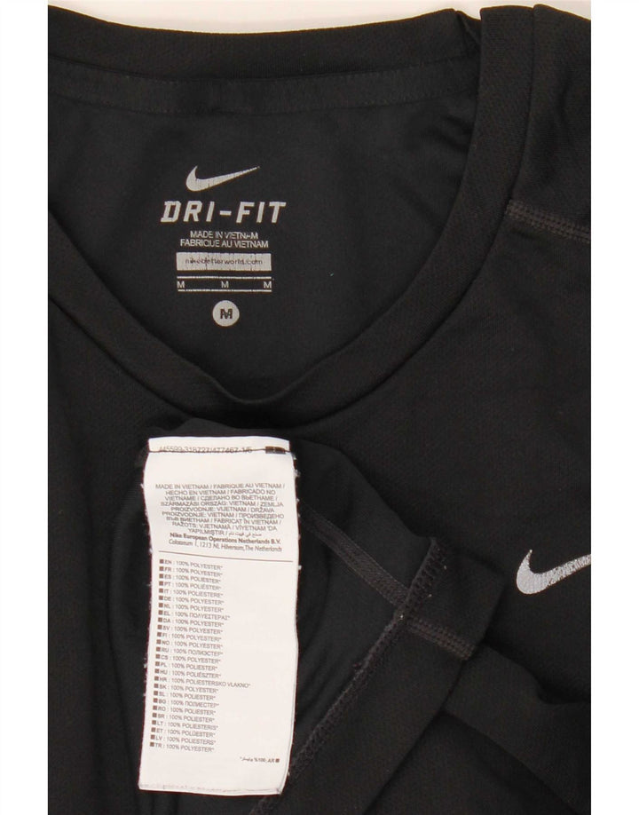 T-shirt Nike da uomo Dri Fit, top in poliestere nero medio