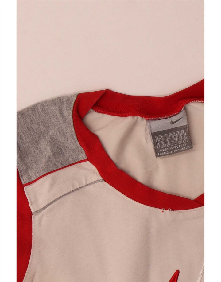 Canotta grafica Nike da donna UK 8/10 Small White Colourblock