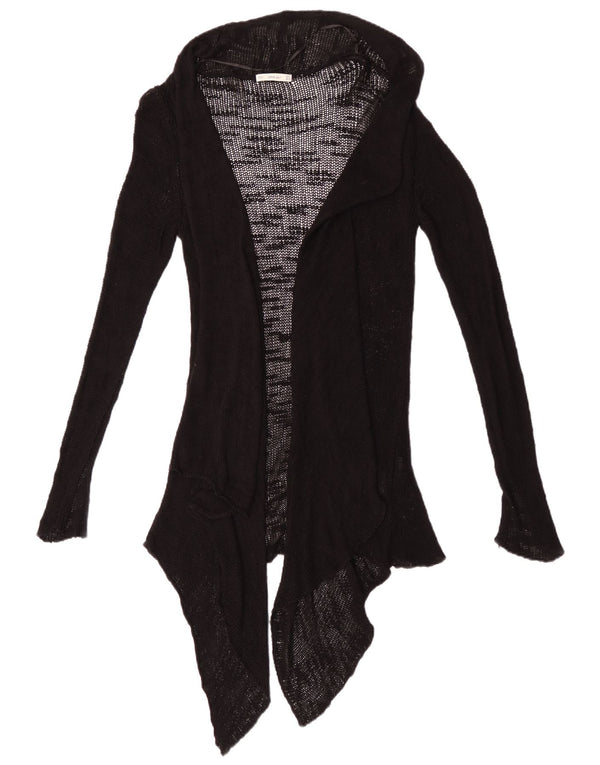 Maglione cardigan aperto trasparente da donna Zara UK 12 viscosa nera media