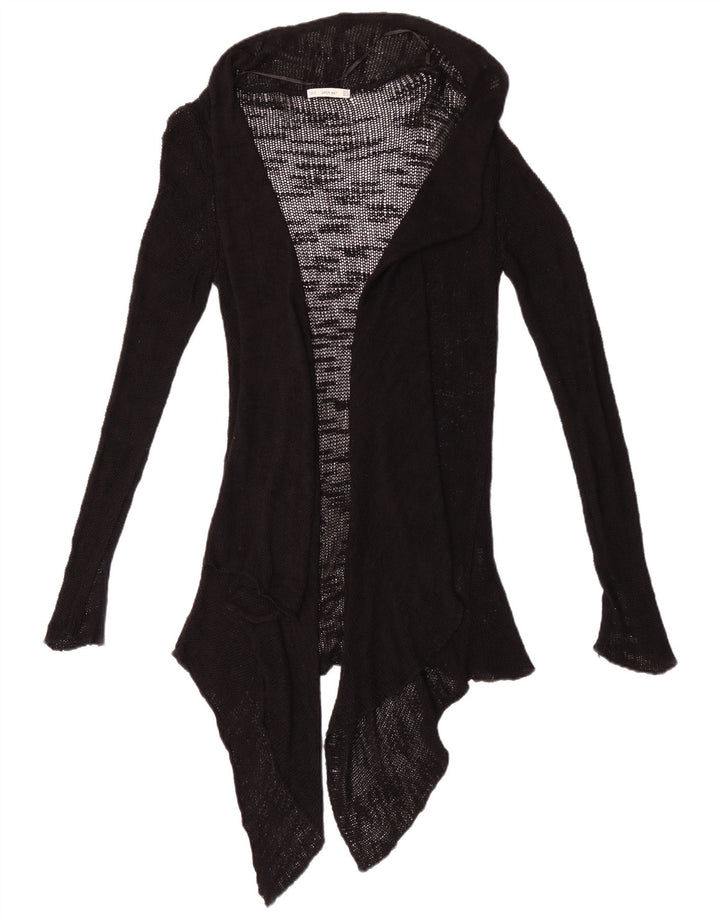 Maglione cardigan aperto trasparente da donna Zara UK 12 viscosa nera media