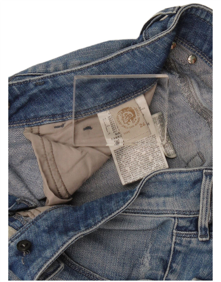 Jeans dritti invecchiati Nevy da donna Diesel W26 L30 cotone blu