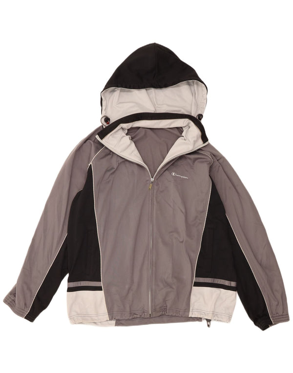 Giacca da tuta da uomo con cappuccio Champion XL Poliestere color block grigio