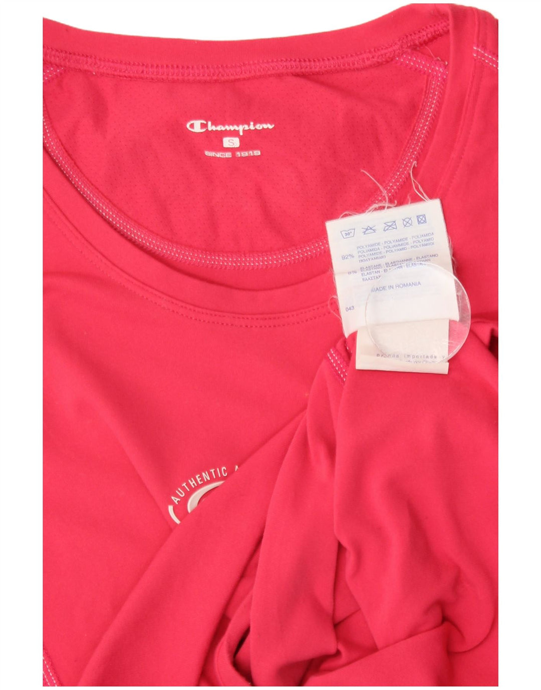 T-shirt grafica corta da donna Champion UK 8 Small Rosa Poliammide