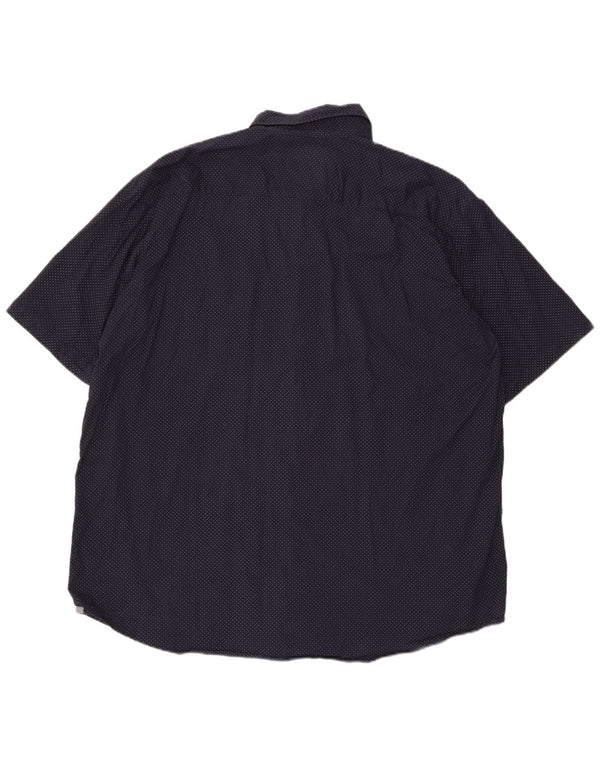 Camicia alta da uomo a maniche corte Lee 3XL cotone maculato blu navy