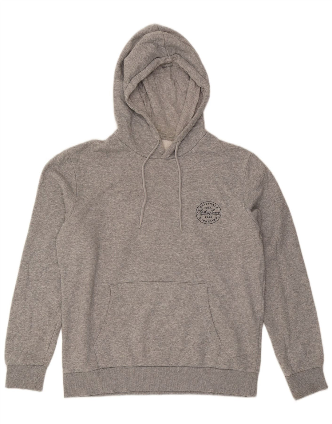 Maglione con cappuccio da uomo Jack & Jones grande in cotone grigio