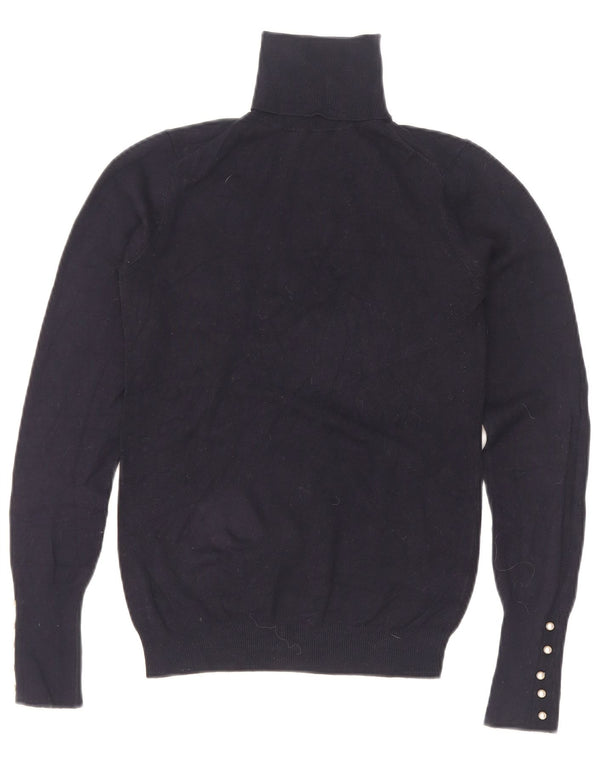 Maglione maglione a collo alto da donna Zara UK 8 piccolo blu navy