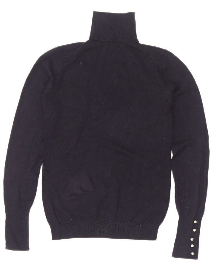 Maglione maglione a collo alto da donna Zara UK 8 piccolo blu navy