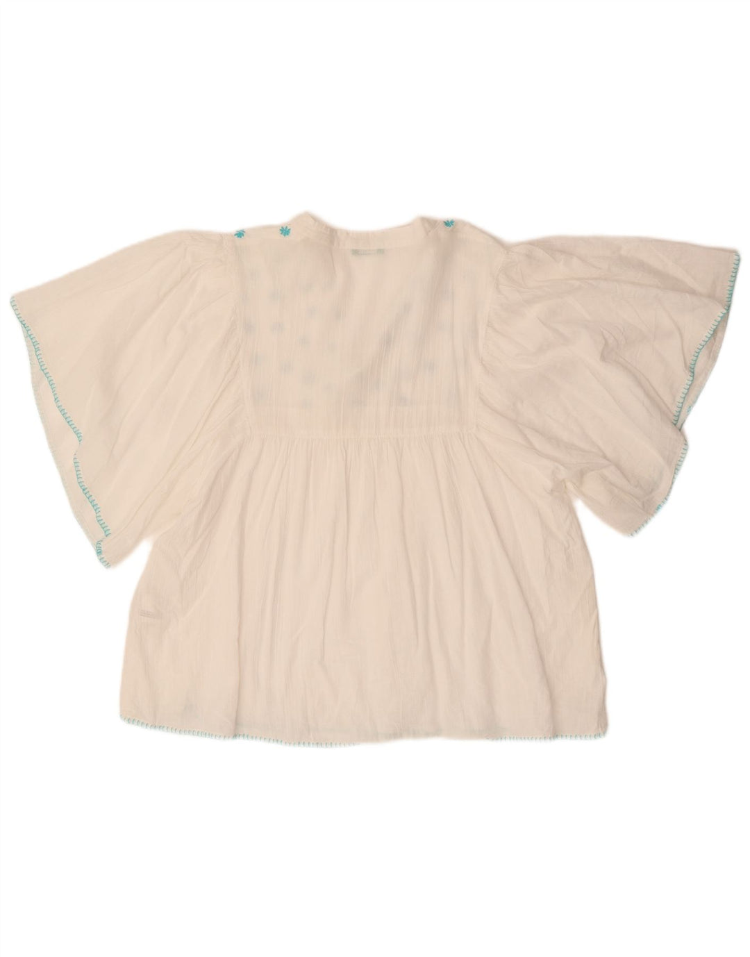 Camicetta a pipistrello da donna Benetton Top UK 14 Cotone floreale bianco medio