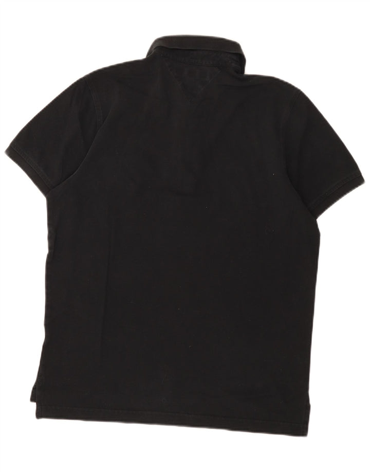 Polo slim fit da uomo Tommy Hilfiger nera media