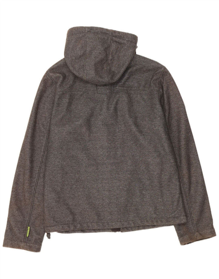 Giacca a vento con cappuccio da uomo Superdry UK 38 Poliestere grigio medio