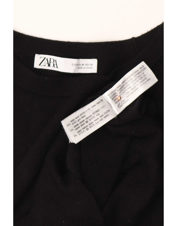 Maglione Zara da donna con scollo a barca UK 14 viscosa nera media