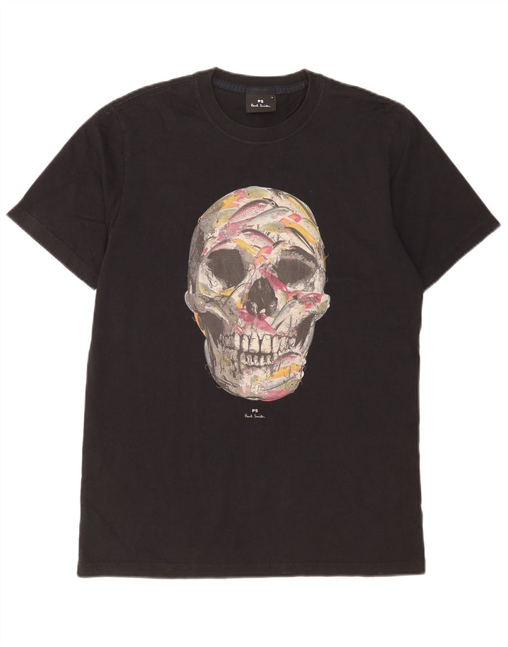 T-shirt grafica da uomo Paul Smith Top piccola in cotone nero