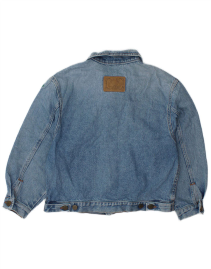 Giubbotto Jeans Benetton Bambino 7-8 Anni Large Blu Cotone