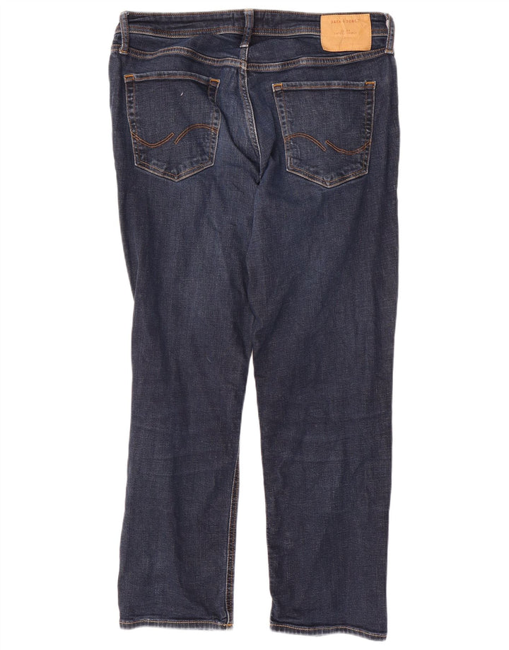 JACK & JONES Jeans dritti vestibilità regolare Clark da uomo W34 L30 cotone blu