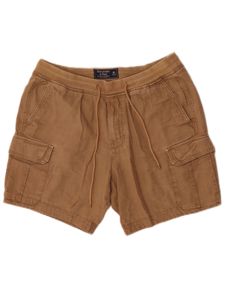 Pantaloncini cargo da uomo Abercrombie & Fitch medi W32 in lino marrone