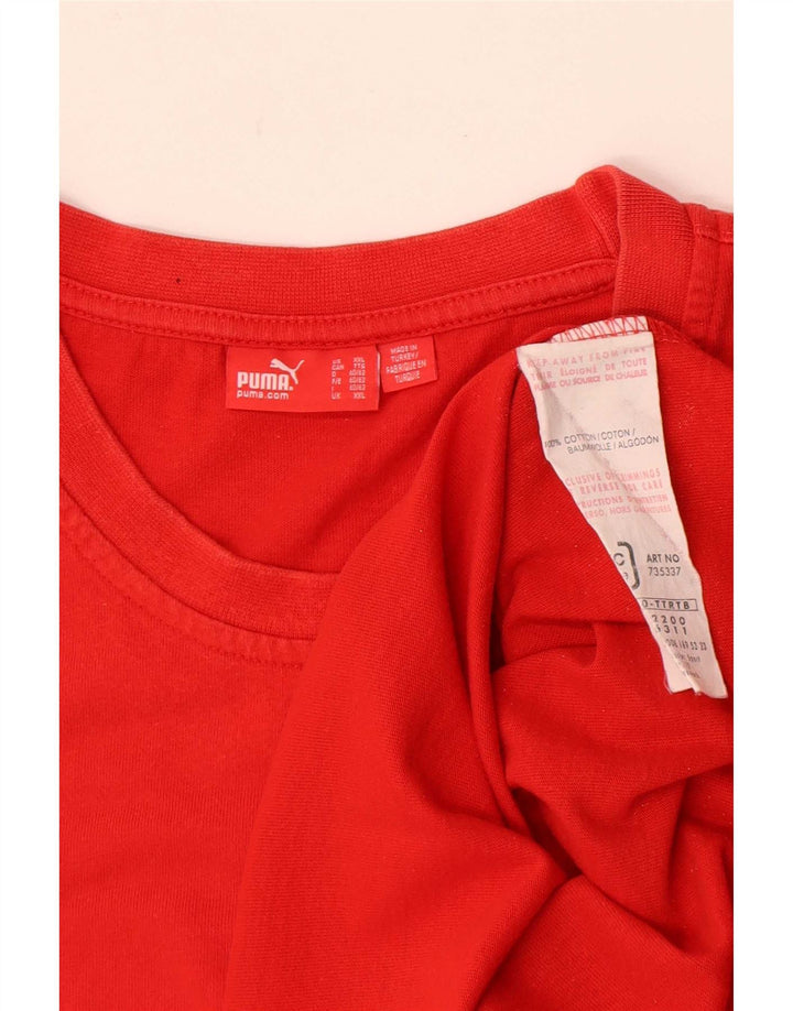 T-shirt grafica da uomo Puma Top 2XL in cotone rosso