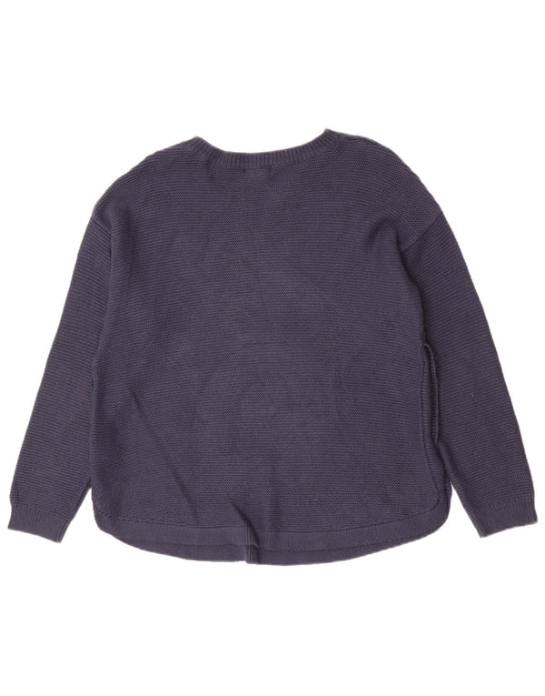 Maglione maglione girocollo da donna Fat Face UK 14 Large in viscosa blu navy