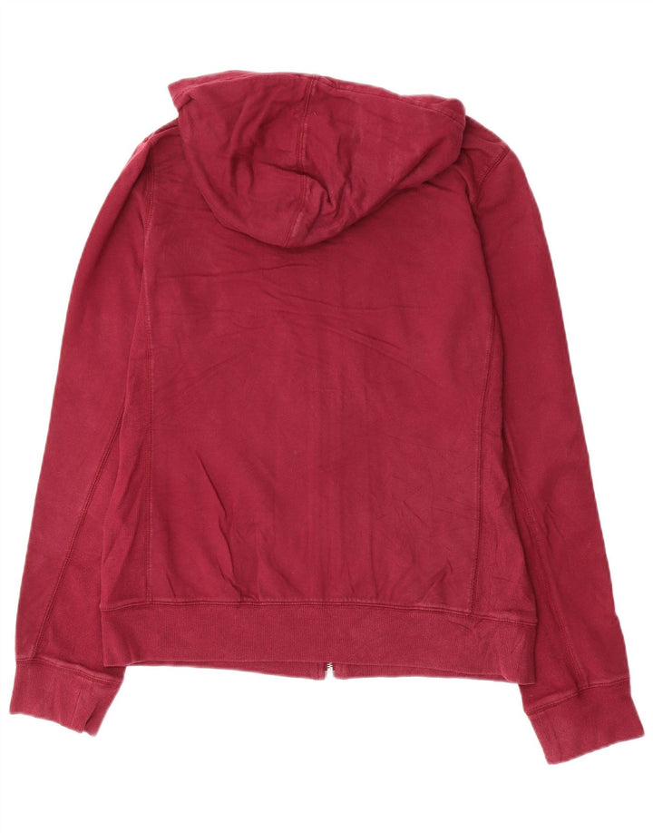 Maglione con cappuccio e zip grafica da donna DKNY UK 14 grande cotone bordeaux