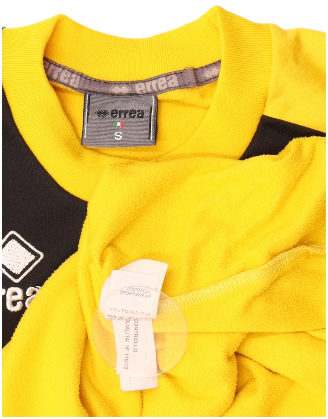 T-shirt grafica da uomo Errea Top Small in poliestere color block giallo