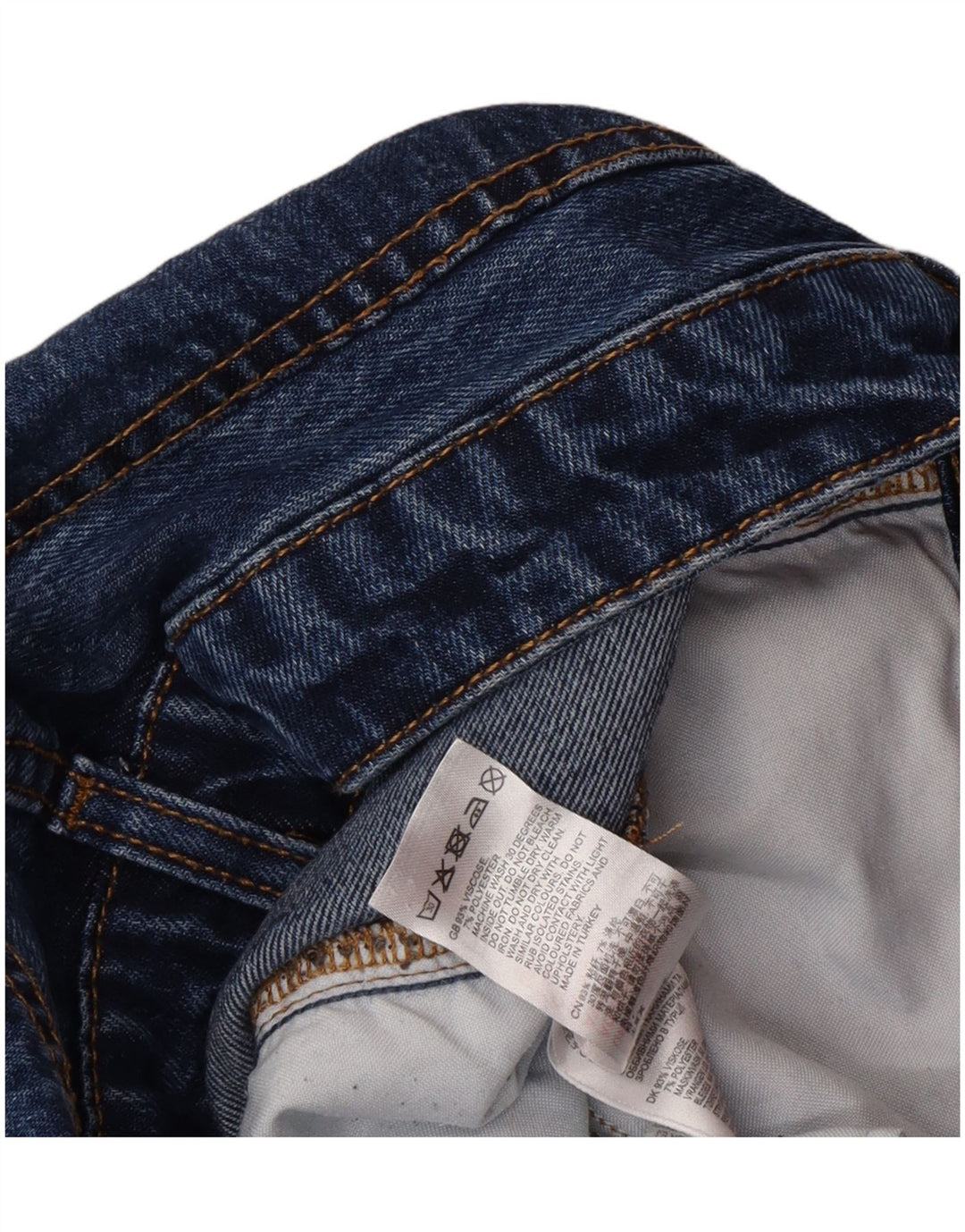 Jeans Reiss da uomo a gamba larga effetto consumato W30 L33 viscosa blu