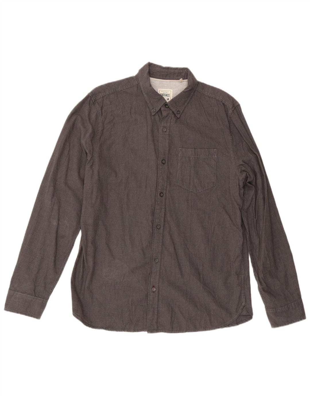 Camicia regolare da uomo Fat Face in cotone pied de poule grigio medio