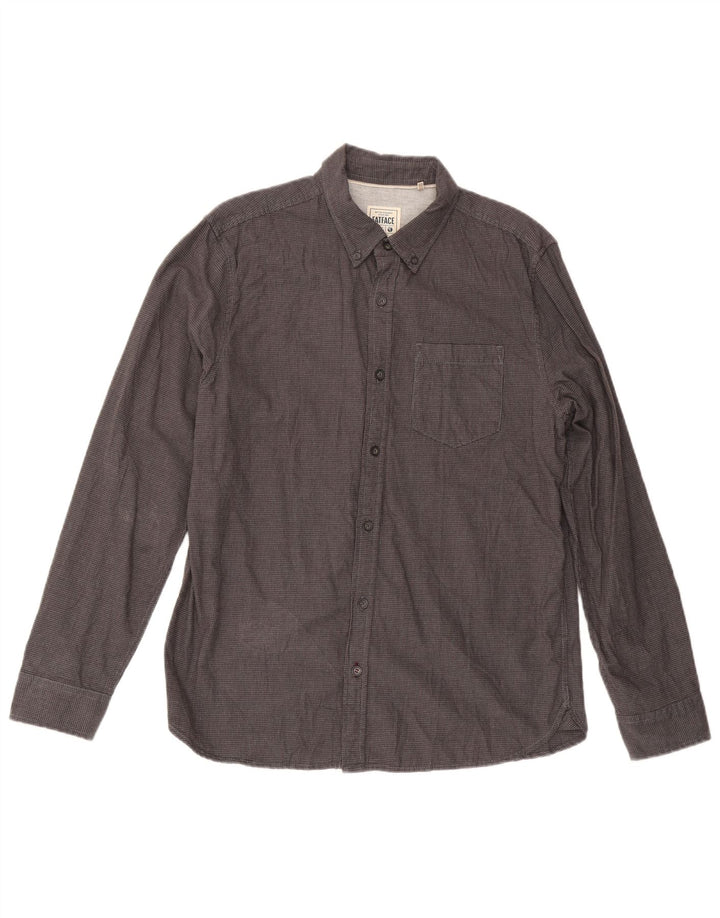 Camicia regolare da uomo Fat Face in cotone pied de poule grigio medio