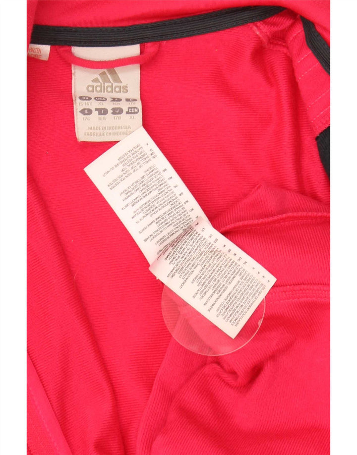 Giacca superiore della tuta da ragazza Adidas 15-16 anni Poliestere color block rosa