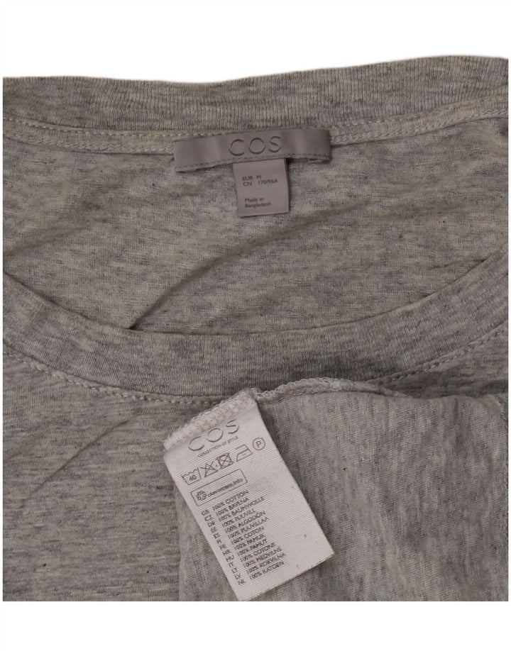 T-shirt da donna COS Top UK 14 cotone screziato grigio medio