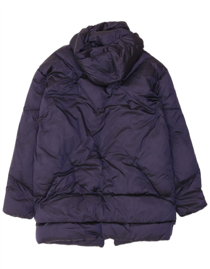 Giacca imbottita con cappuccio da donna canadese UK 14 medio blu navy