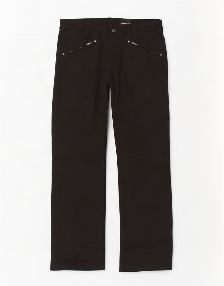 Pantaloni casual bootcut da uomo Calvin Klein W33 L34 cotone nero