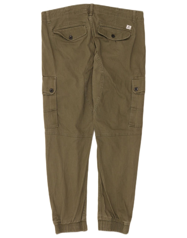 Pantaloni cargo affusolati Paul da uomo Jack & Jones W36 L28 cotone kaki