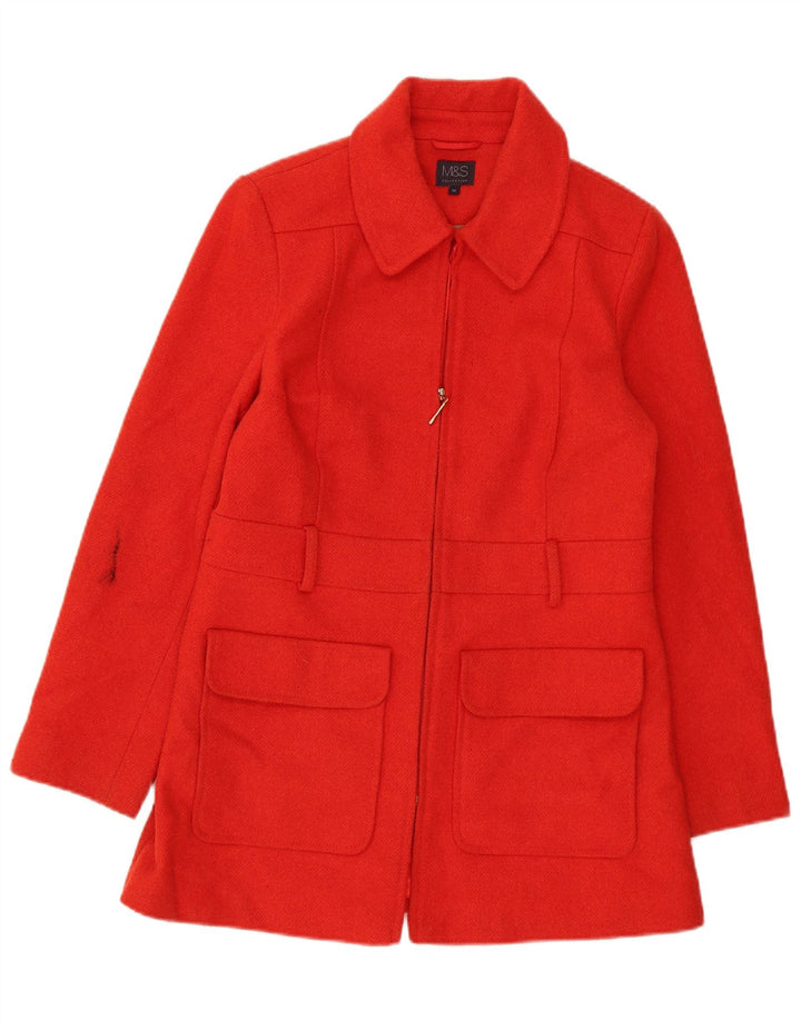 Cappotto da donna Marks & Spencer UK 12 Acrilico rosso medio