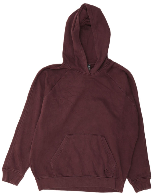 Maglione con cappuccio oversize da donna Adidas UK 12/14 Cotone bordeaux medio