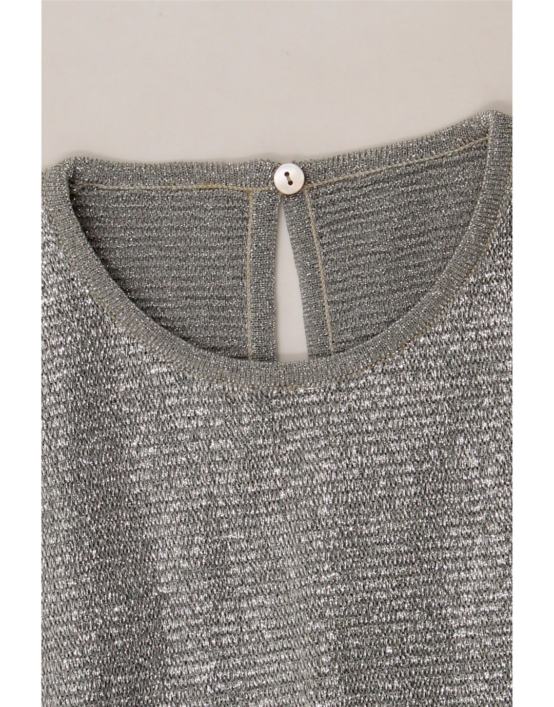 VINTAGE Womens Crop Sleeveless Blouse Top UK 12 Medium Silver Vintage Vintage and Second-Hand Vintage from Messina Hembry 