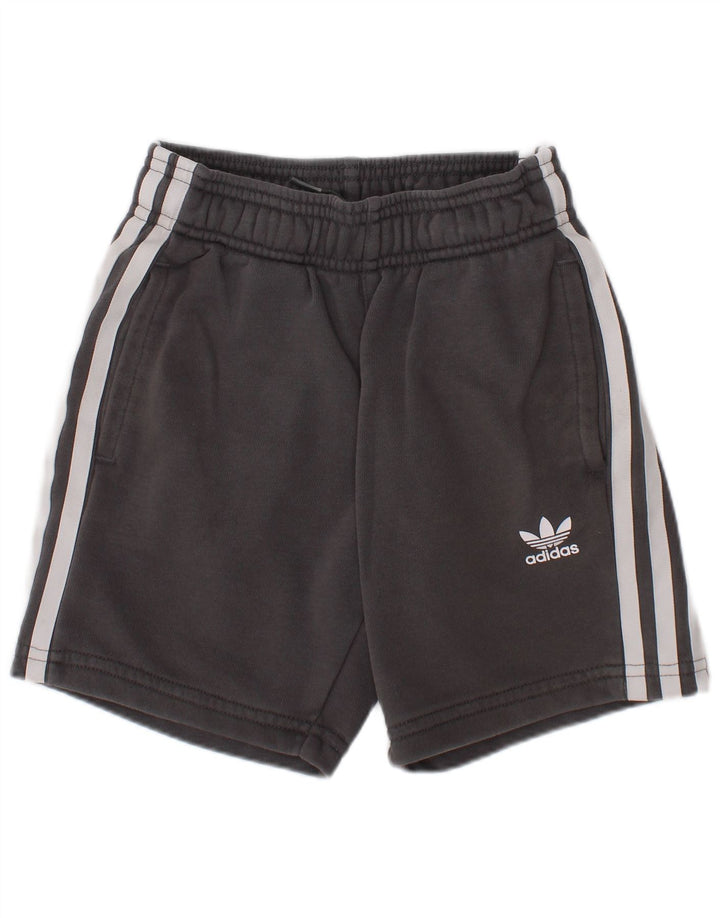 Pantaloncini sportivi Adidas da ragazzo 5-6 anni in cotone grigio sportivo