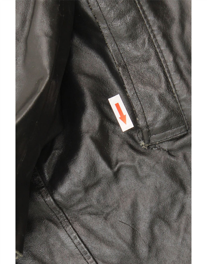 Giacca in Pelle Uomo VINTAGE IT 52 XL Pelle Nera