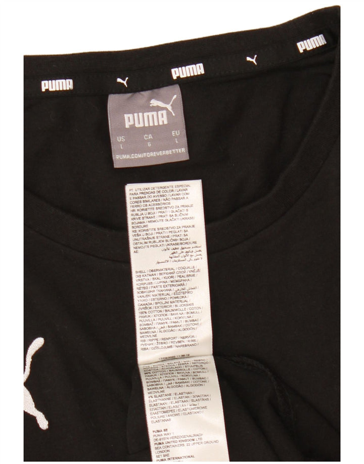 T-shirt da uomo Puma Top Large in cotone nero