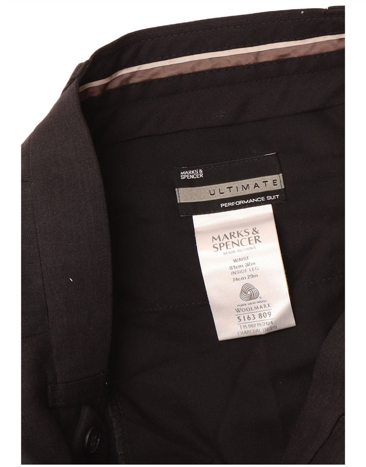Pantaloni da abito con pegging da uomo Marks & Spencer W32 L29 Lana marrone