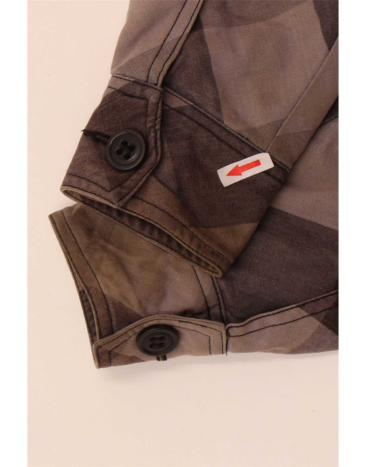Giubbotto bomber con cappuccio da donna Roxy UK 10 piccolo cotone a quadri grigio