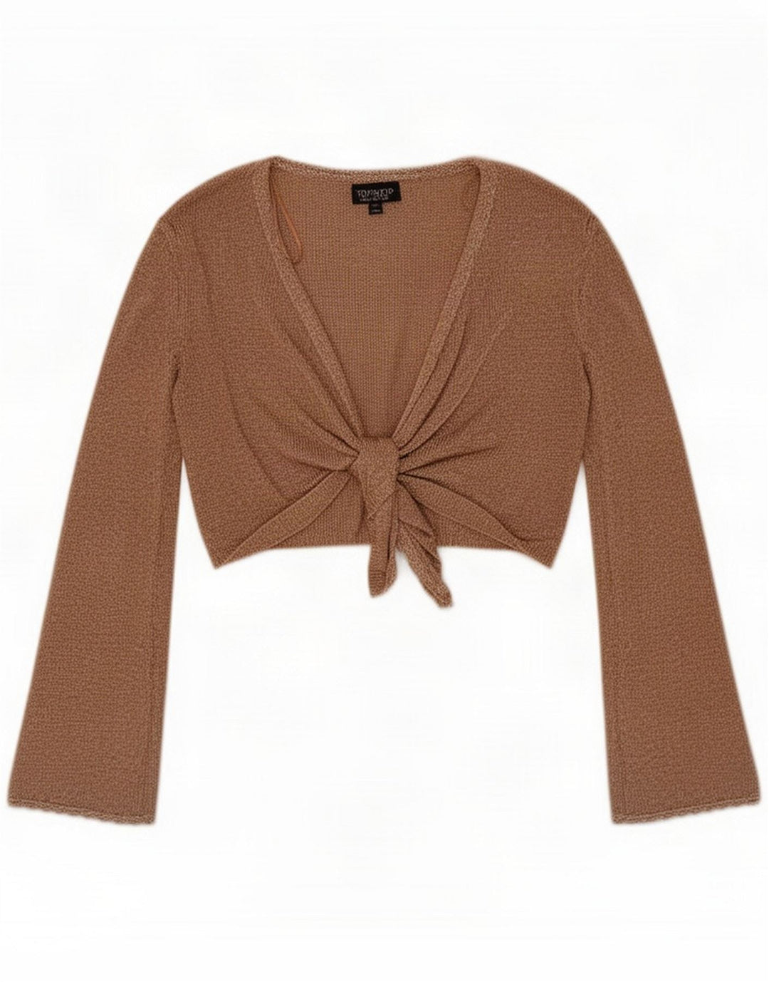 Topshop Top corto avvolgente oversize da donna UK 12 Cotone marrone medio