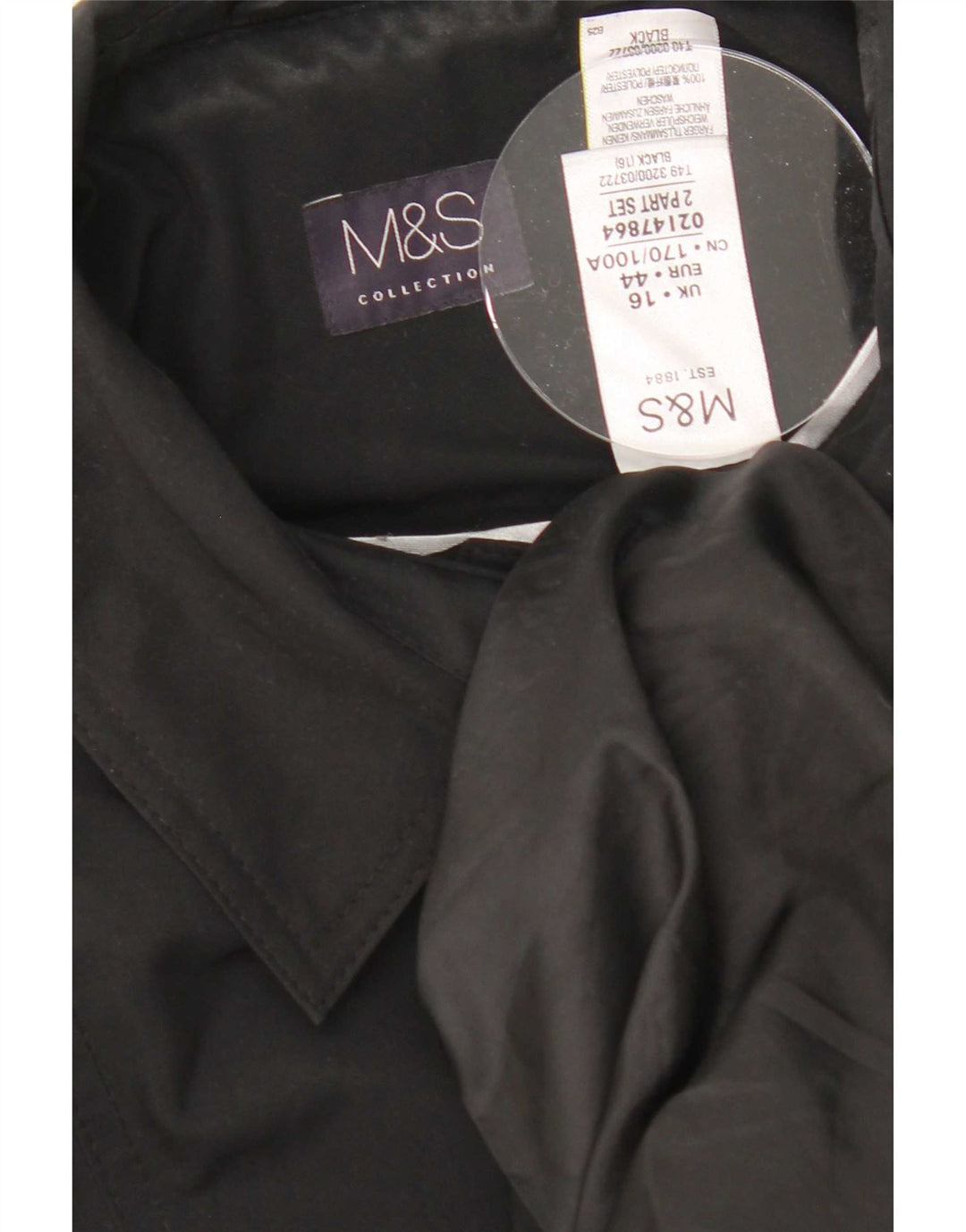 Trench da donna Marks & Spencer UK 16 grande poliestere nero