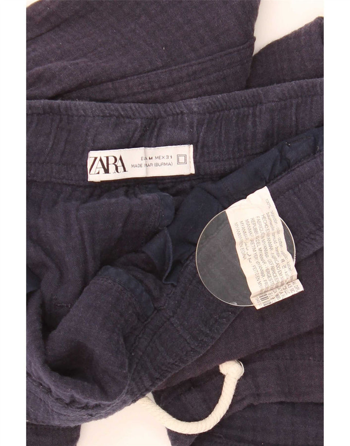 Pantaloncini sportivi da uomo Zara medi in cotone blu navy