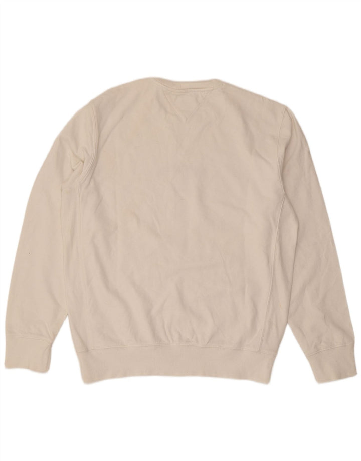Tommy Hilfiger Uomo Graphic Regular Fit Felpa Maglione Large Bianco